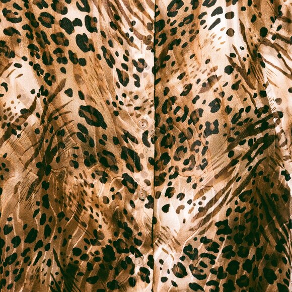 Vintage 90s/Y2K Alfred Dunner Animal Print Blouse – Textured Glossy Mixed Prints - Picture 4 of 5